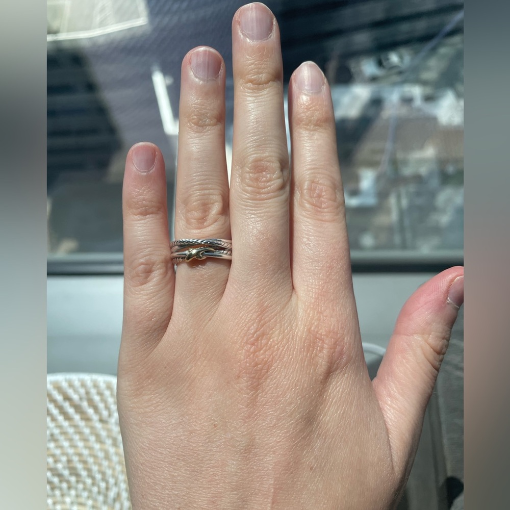 David Yurman Silver and Gold Rope Ring